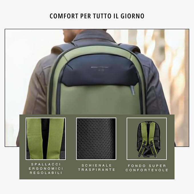 Zaino James Slim - Army Green
