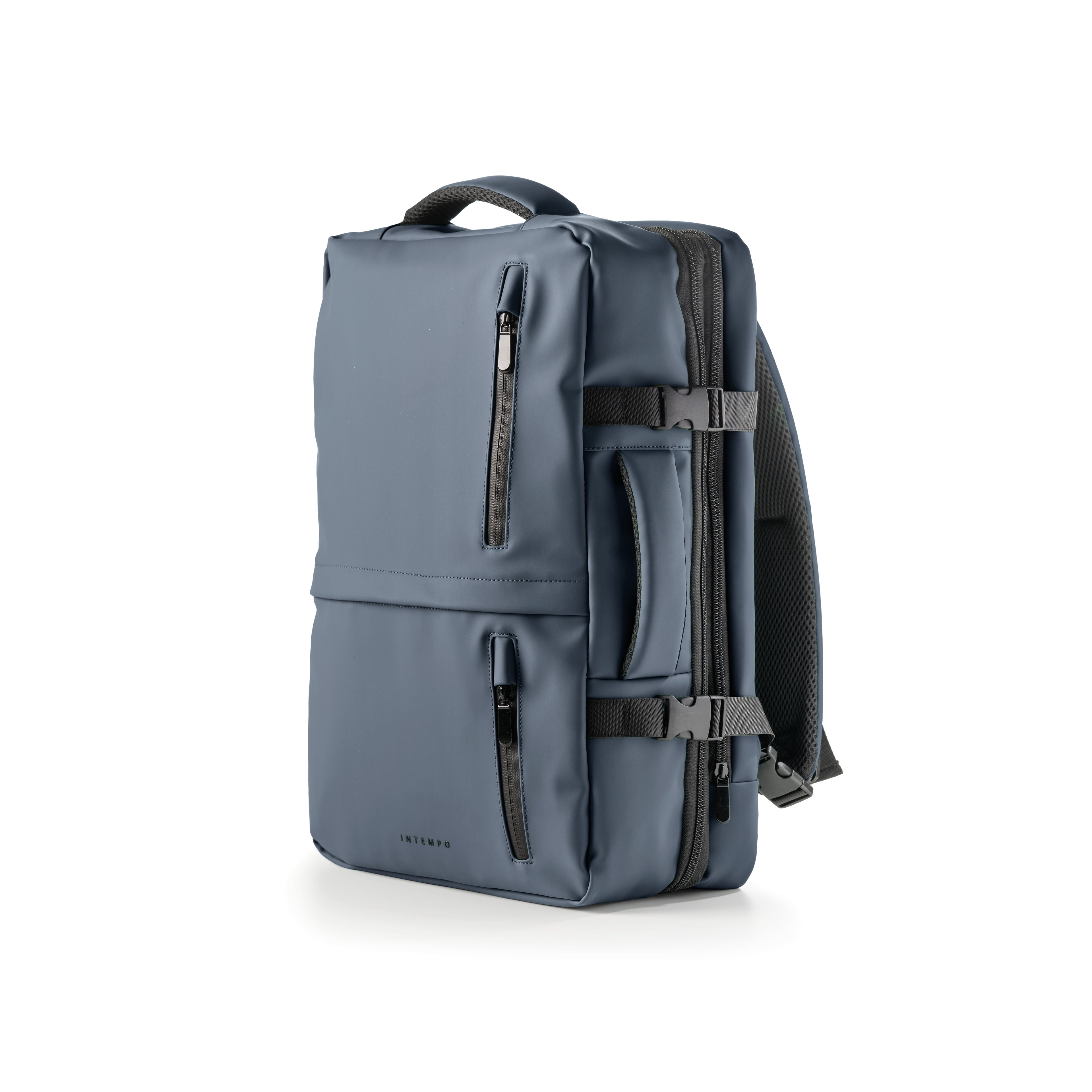Rainproof Rubber Travel Backpack - Navy Blue
