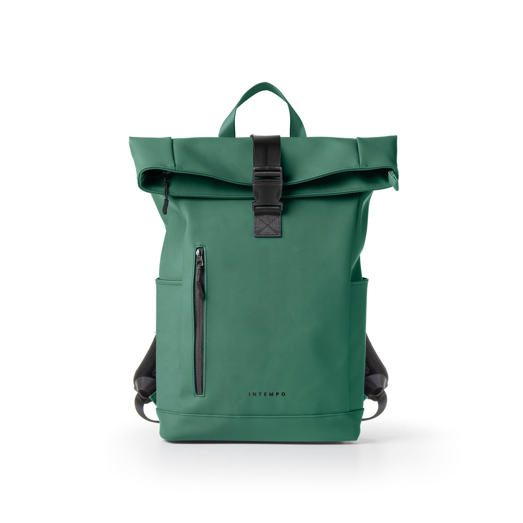Zaino Roll-Top Drop in Gomma Antipioggia - Verde