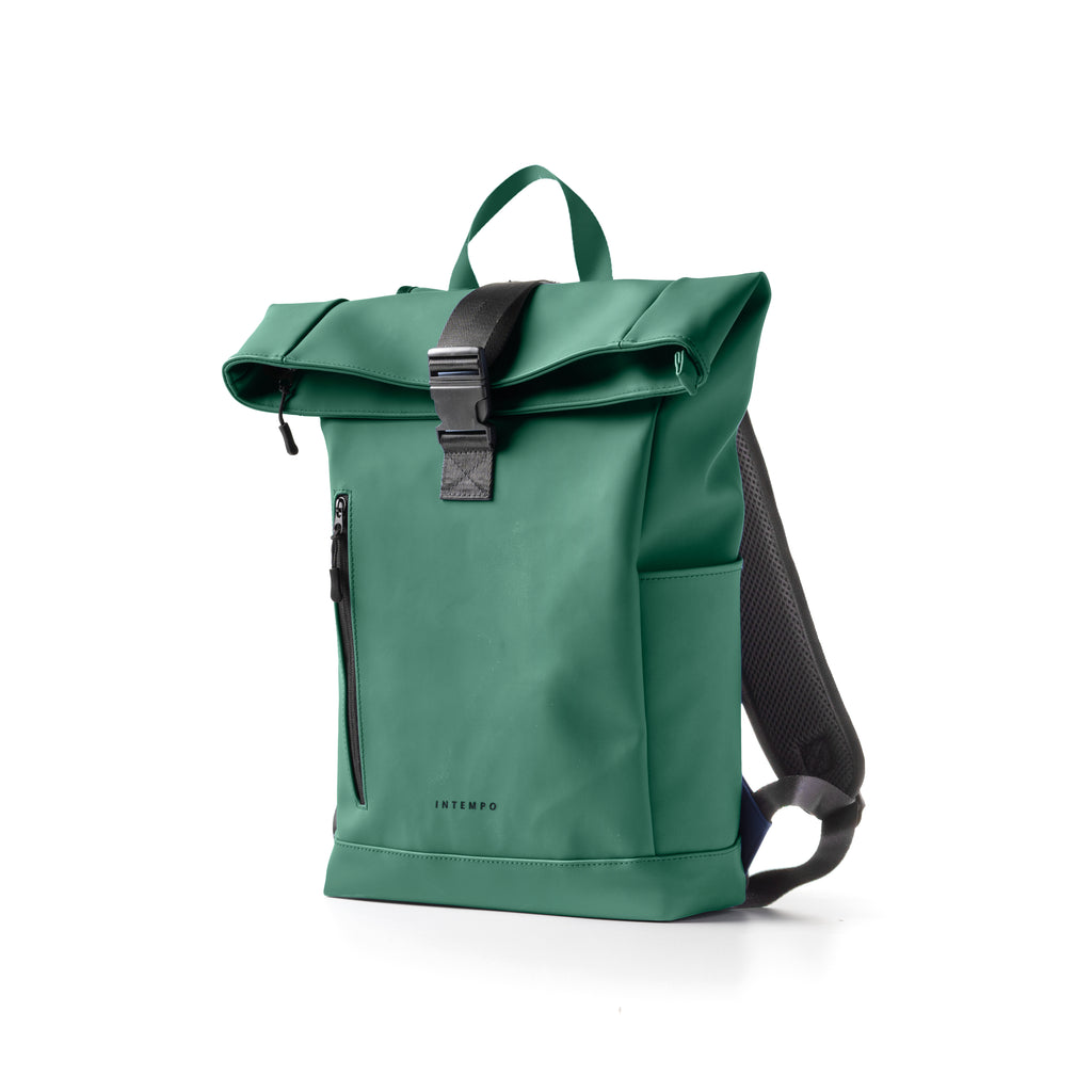 Zaino Roll-Top Drop in Gomma Antipioggia - Verde