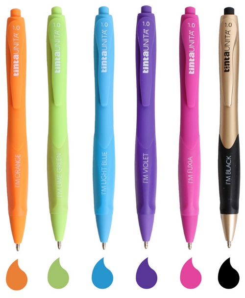 5 Penne a Sfera 1.0 I'M Tinta Unita + 1 Blu Gradient