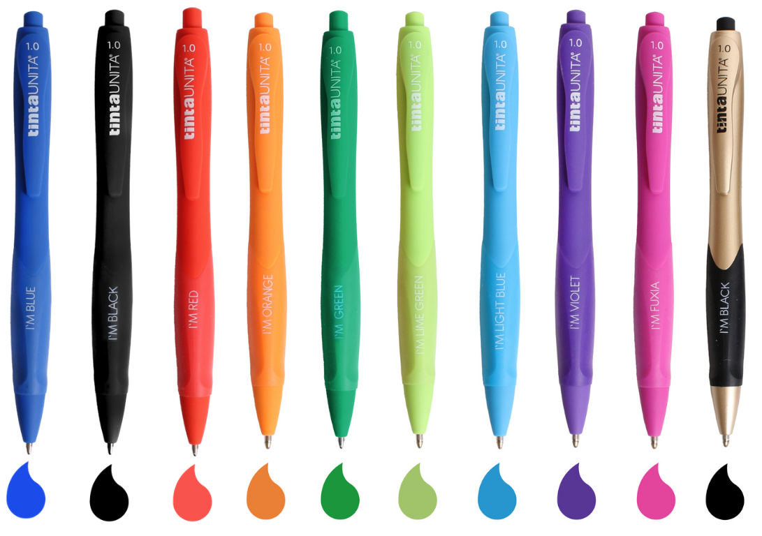 9 Penne a sfera 1.0 I'M Tinta Unita + 1 Blu Gradient