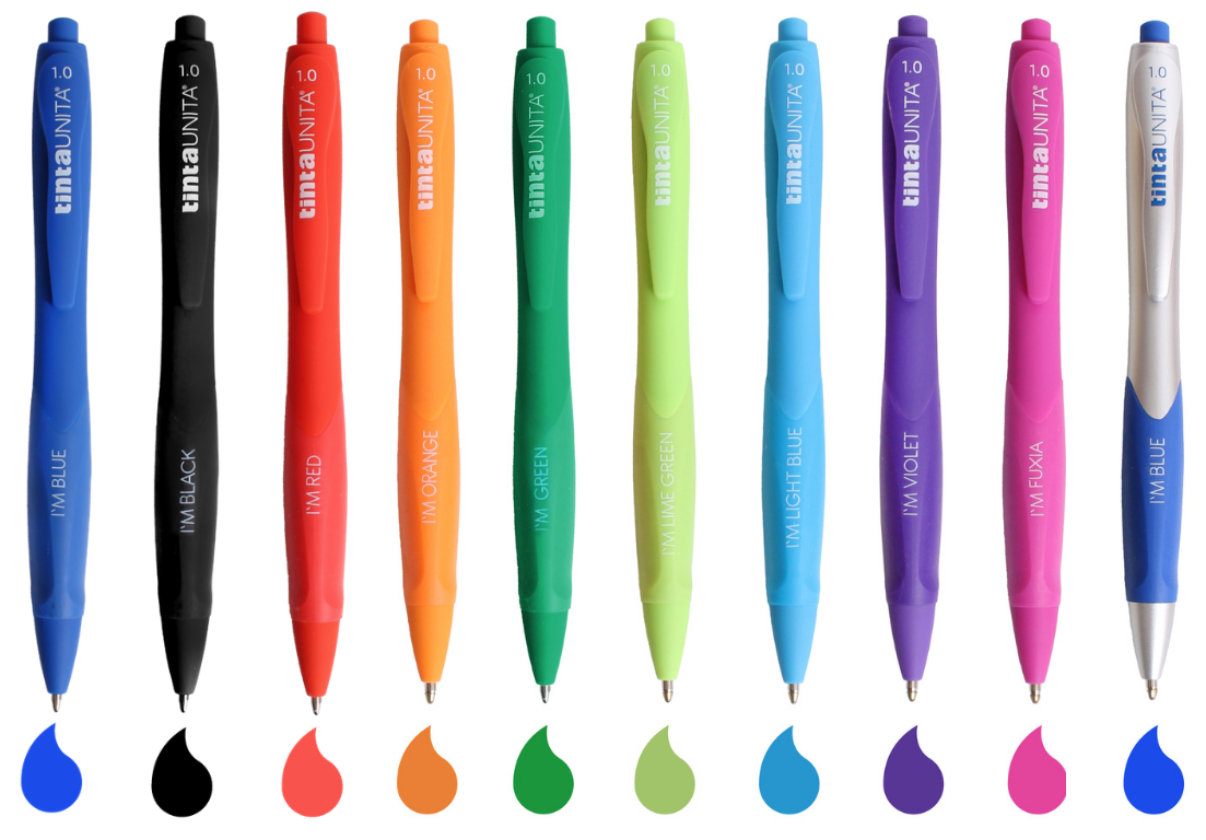 9 Penne a sfera 1.0 I'M Tinta Unita + 1 Blu Gradient