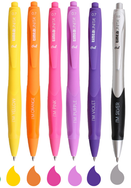 5 Penne Gel 0.7 I'M Tinta Unita + 1 Black Gradient