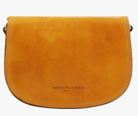Borsa gialla a tracolla in pelle Tolfa by Fantini