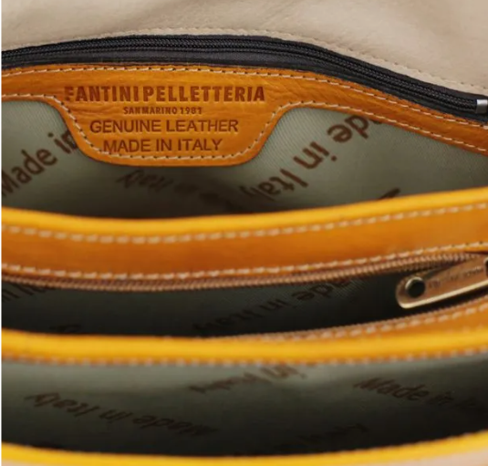 Borsa a tracolla in pelle color miele by Fantini