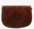 Borsa marrone a tracolla in pelle Tolfa by Fantini