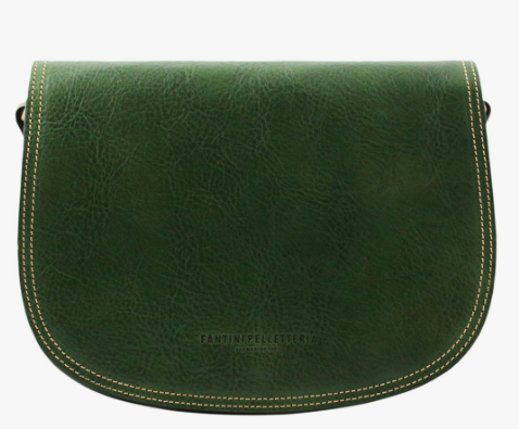 Borsa verde a tracolla in pelle Tolfa by Fantini