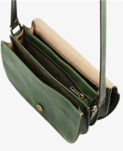 Borsa verde a tracolla in pelle Tolfa by Fantini