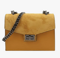 Borsa gialla a tracolla in pelle Milano by Fantini