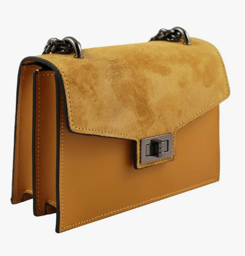Borsa gialla a tracolla in pelle Milano by Fantini