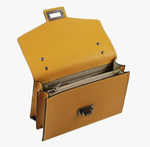Borsa gialla a tracolla in pelle Milano by Fantini