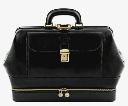 Borsa medico in pelle nera Malpighi by Fantini