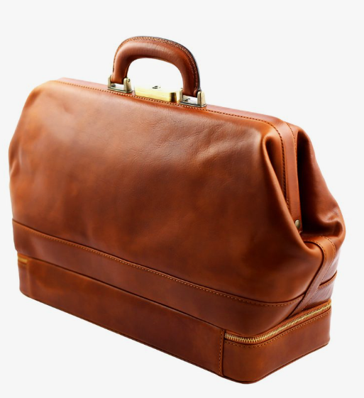 Borsa medico in pelle color miele Malpighi by Fantini