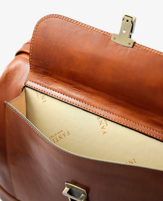 Borsa medico in pelle color miele Malpighi by Fantini