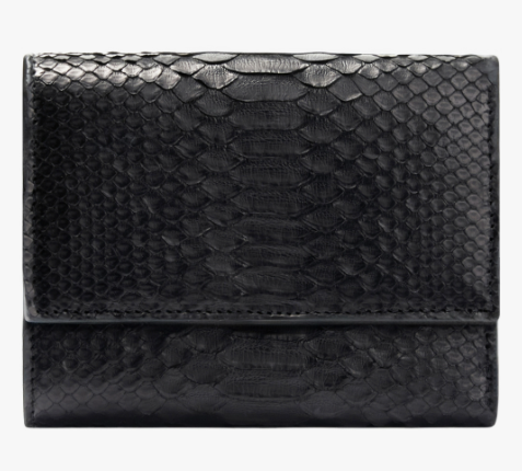 Portafoglio in pelle di pitone nero Aureon by Fantini