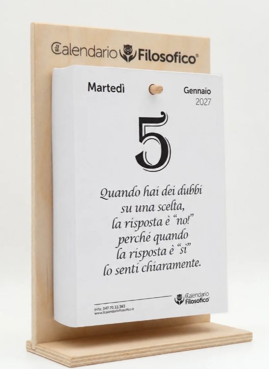 Calendario filosofico 2027_formato A5_15 x 21 cm_con supporto