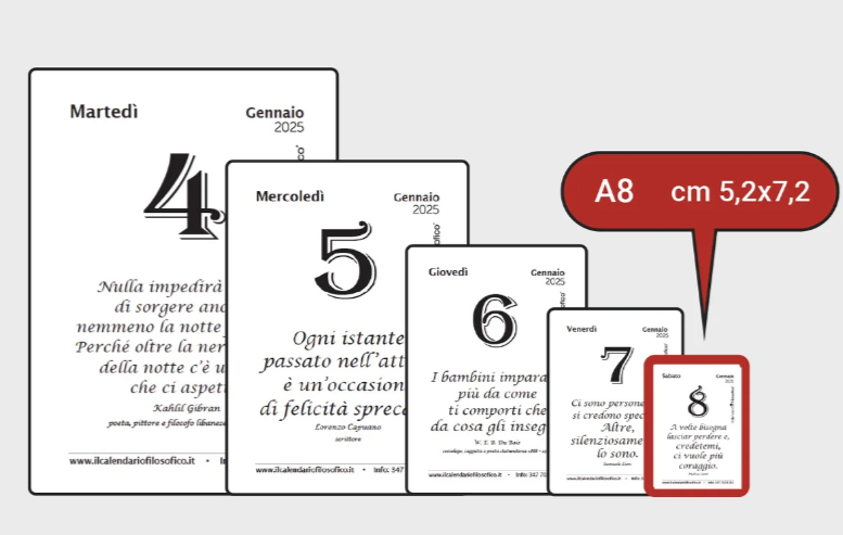 Calendario filosofico 2027_formato A8_5,2 x 7,2 cm