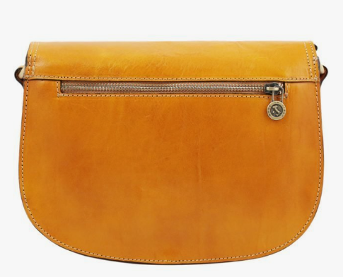 Borsa gialla a tracolla in pelle Tolfa by Fantini