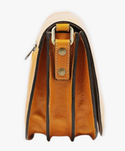 Borsa gialla a tracolla in pelle Tolfa by Fantini