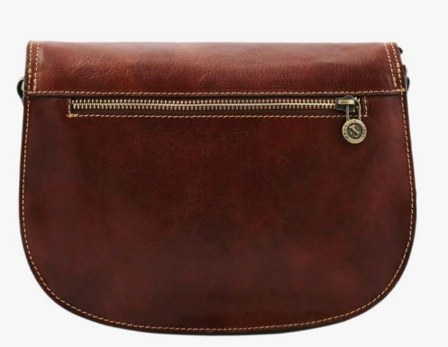 Borsa marrone a tracolla in pelle Tolfa by Fantini