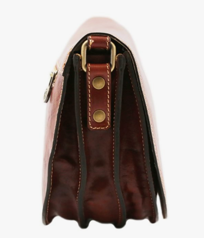 Borsa marrone a tracolla in pelle Tolfa by Fantini