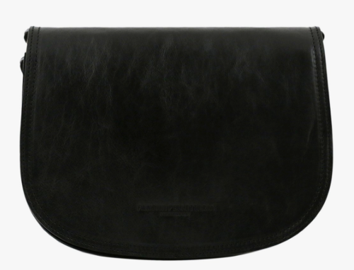 Borsa nera a tracolla in pelle Tolfa by Fantini