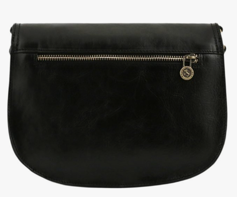 Borsa nera a tracolla in pelle Tolfa by Fantini