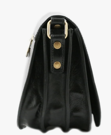 Borsa nera a tracolla in pelle Tolfa by Fantini