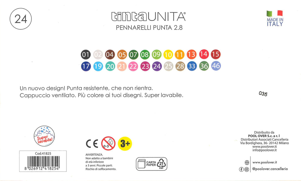 24 Pennarelli 2.8 Tinta Unita