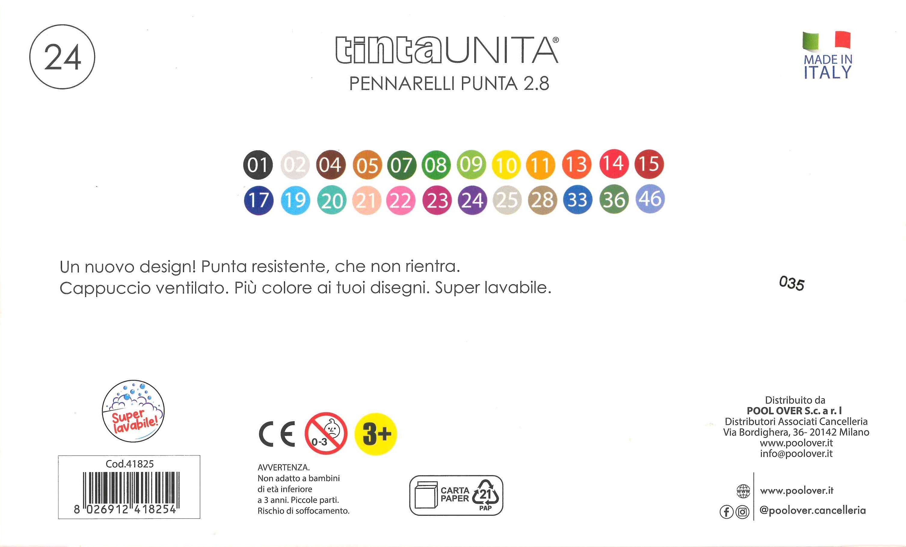 24 Pennarelli 2.8 Tinta Unita